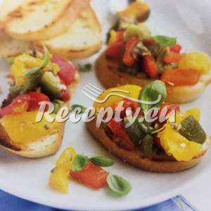 Bruschetta s kaki a mozzarellou